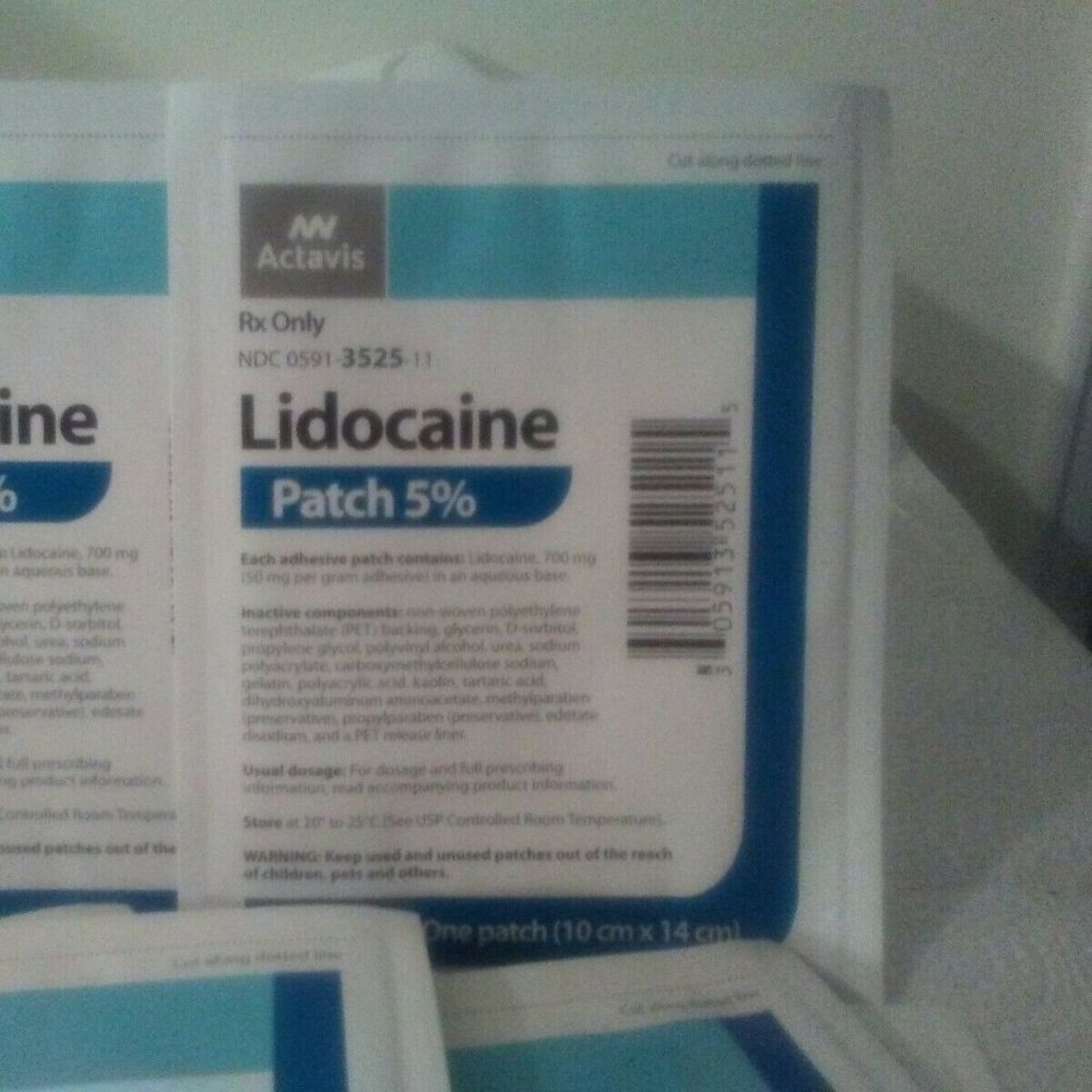 20 Actavis Lidocaine 5% Patches NDC 0591-3525-11